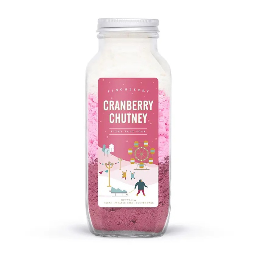 Finchberry Holiday Cranberry Chutney Fizzy Salt Bath Soak